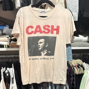 Daydreamer Cream Graphic Tee with Red CASH Print